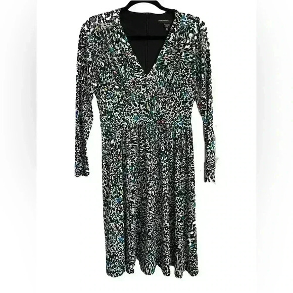 Maggie London Long Sleeve Fit And Flare Dress Size 2 Multicolor - Picture 1 of 9